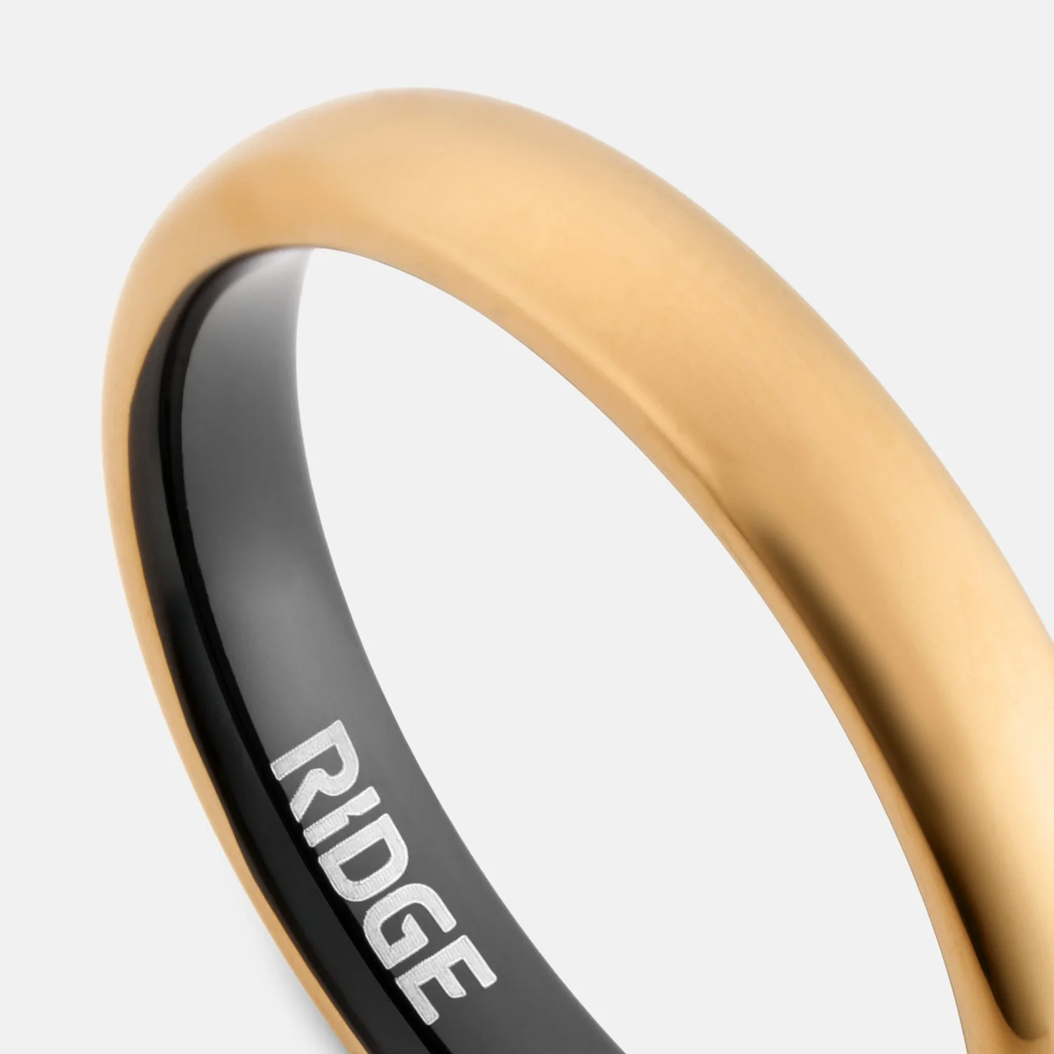Ridge 4mm Rounded Ring Set - 24K Gold - Image 5