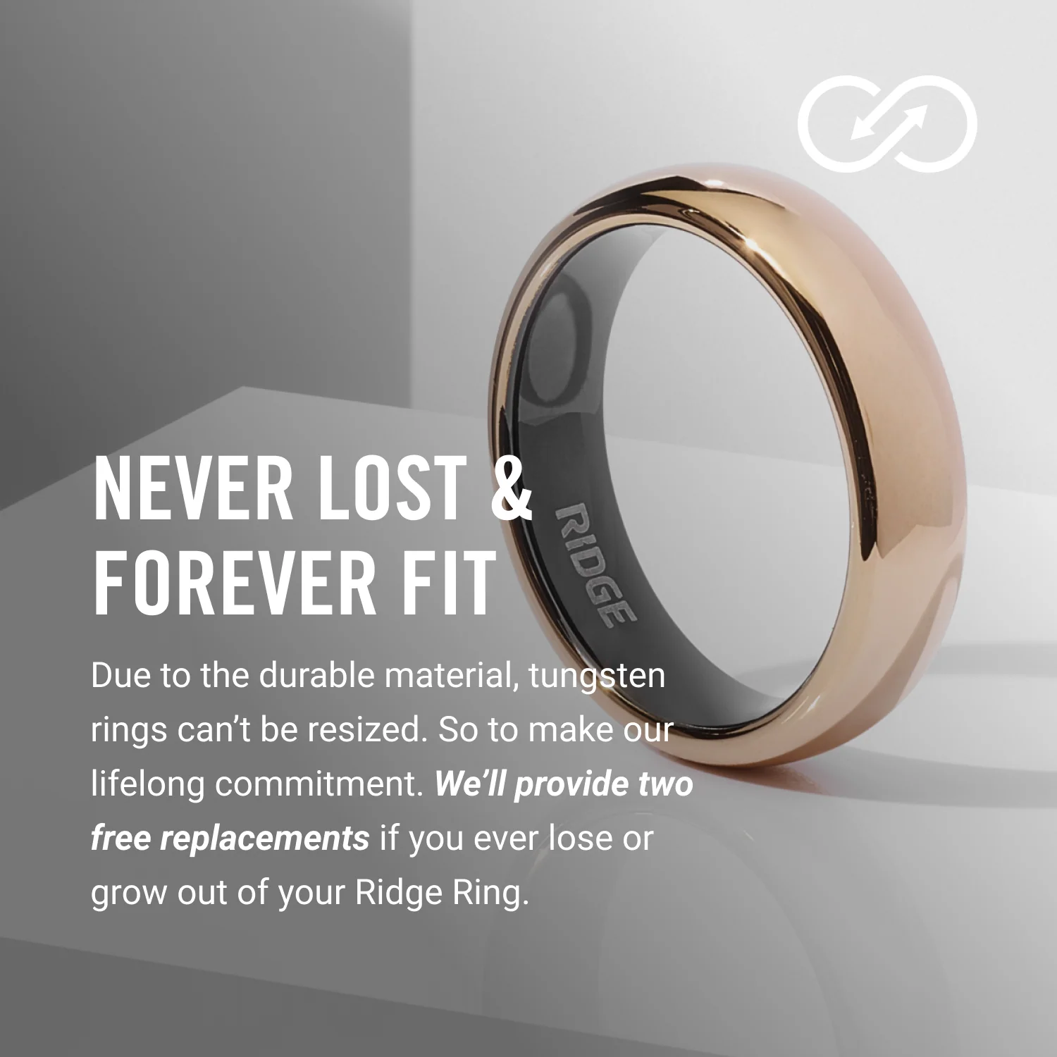 Ridge 6mm Rounded Ring Set - 18K Rose Gold - Image 7