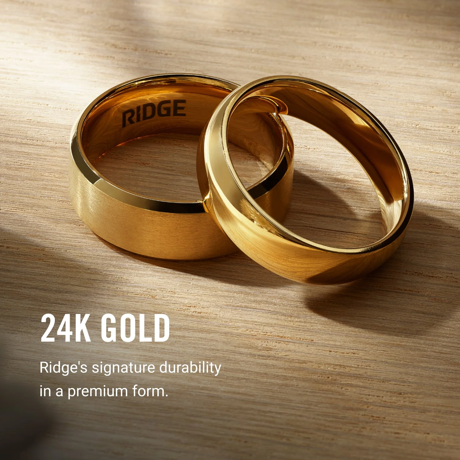 Ridge 6mm Rounded Ring Set - 24K Gold | Tantalum - Image 7