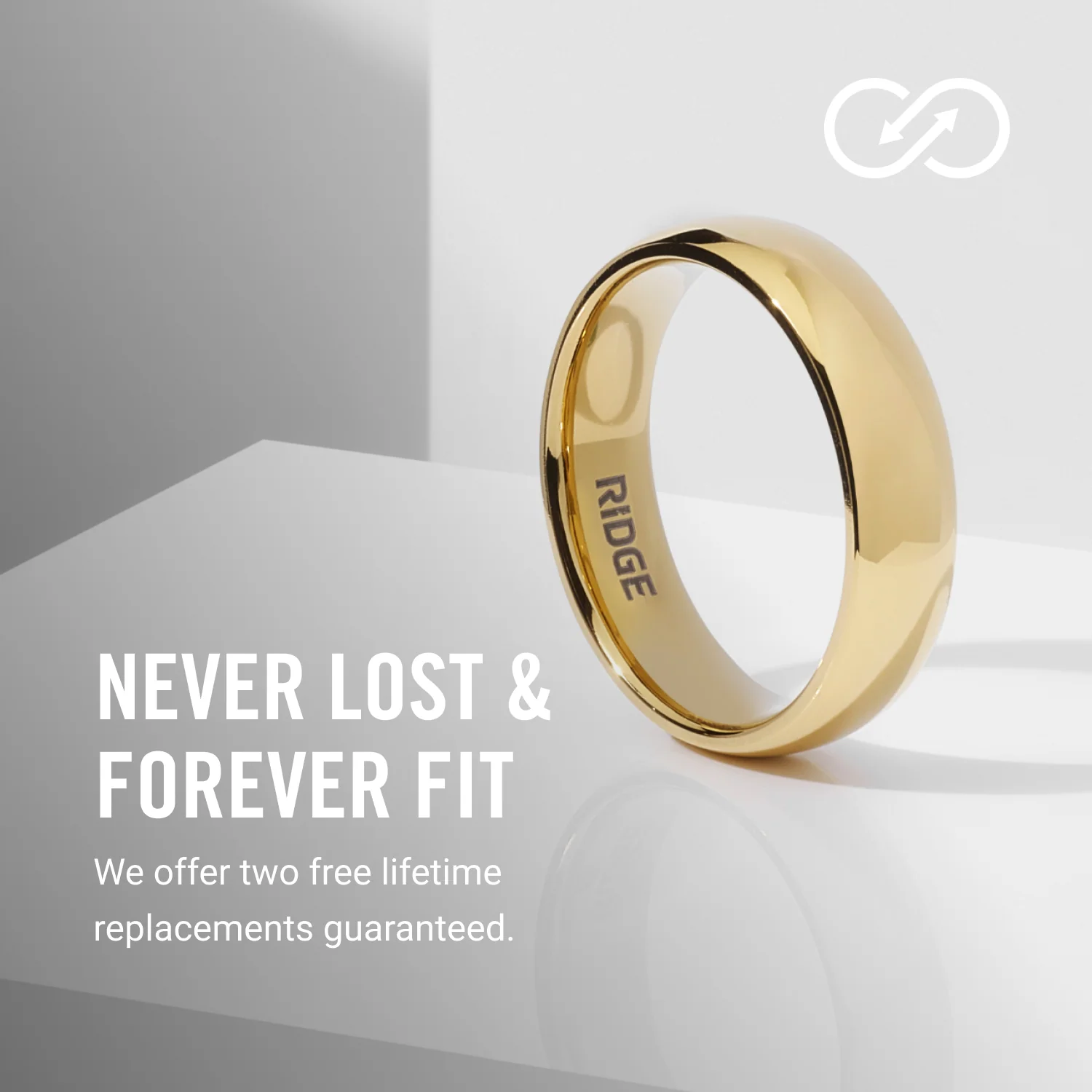 Ridge 6mm Rounded Ring Set - 24K Gold | Tantalum - Image 9