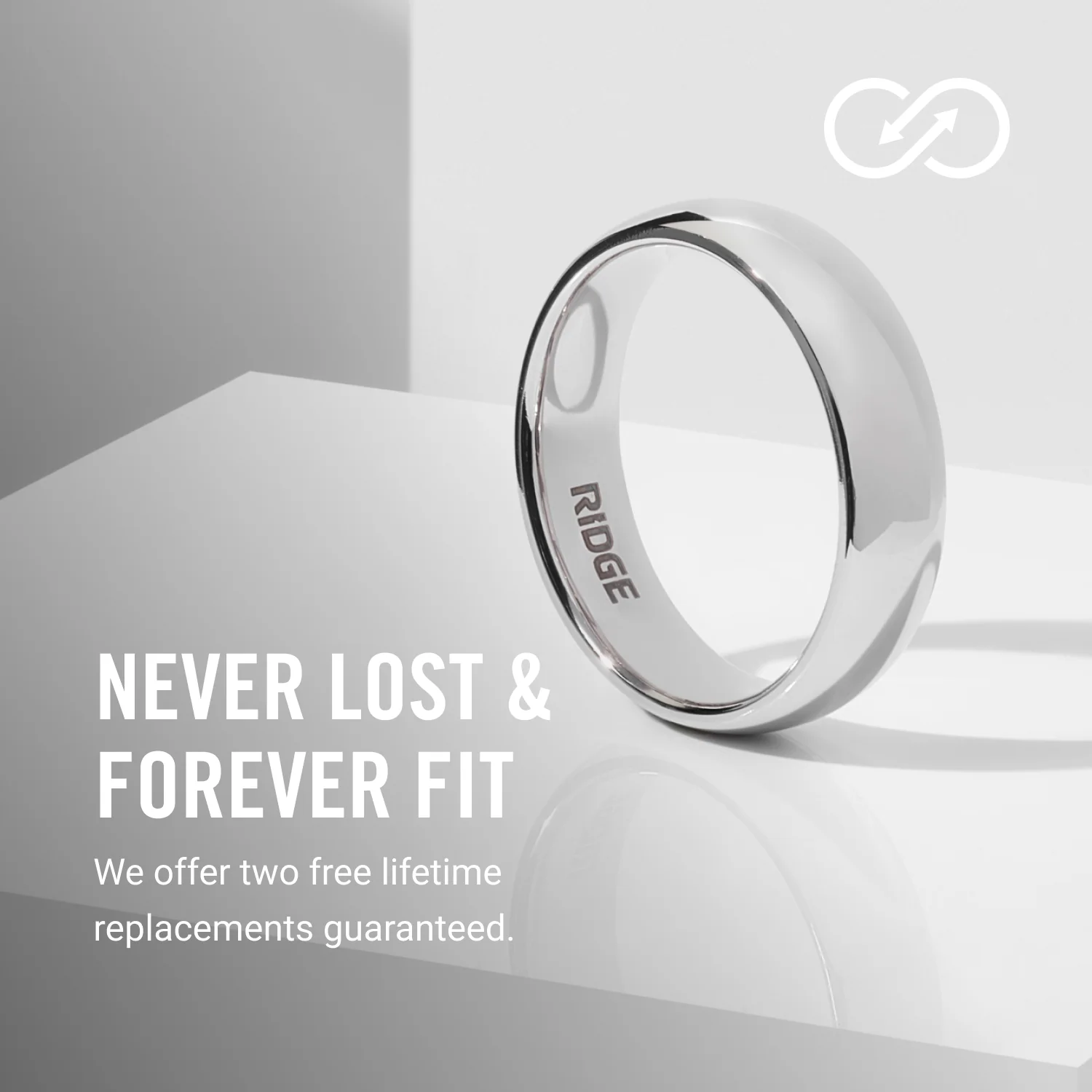 Ridge 6mm Rounded Ring Set - Platinum | Tantalum - Image 9