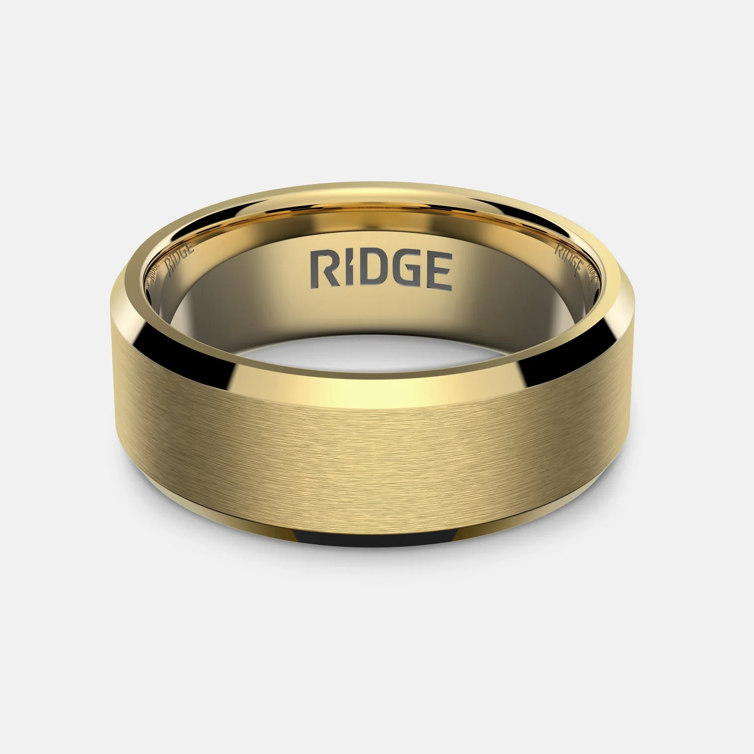 Ridge 8mm Beveled Ring Set - 24K Gold | Tantalum - Image 2