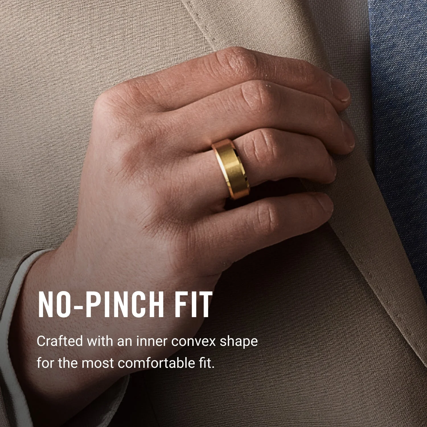 Ridge 8mm Beveled Ring Set - 24K Gold | Tantalum - Image 8