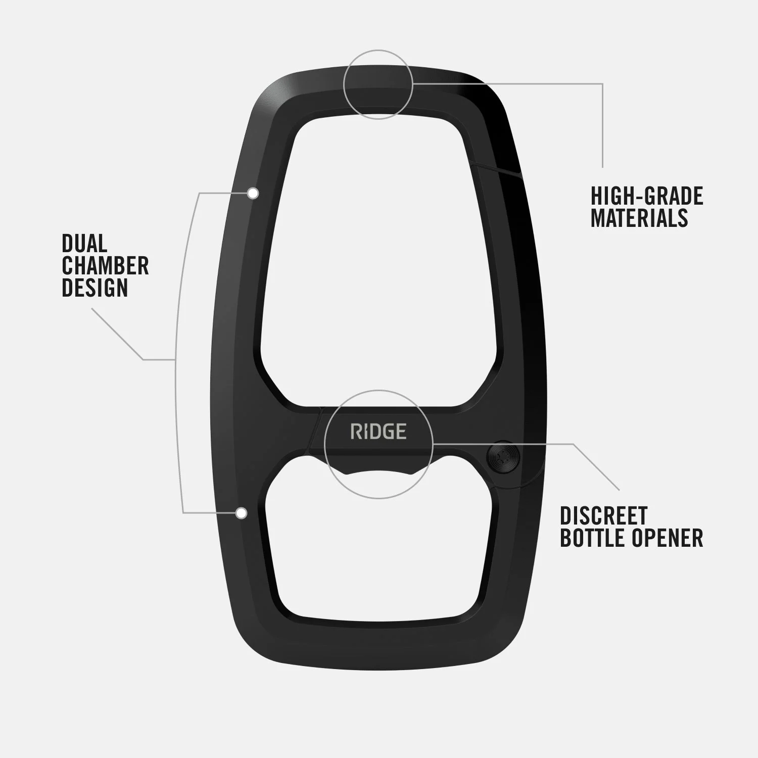 Dual Chamber Carabiner  - Royal Black - Image 5