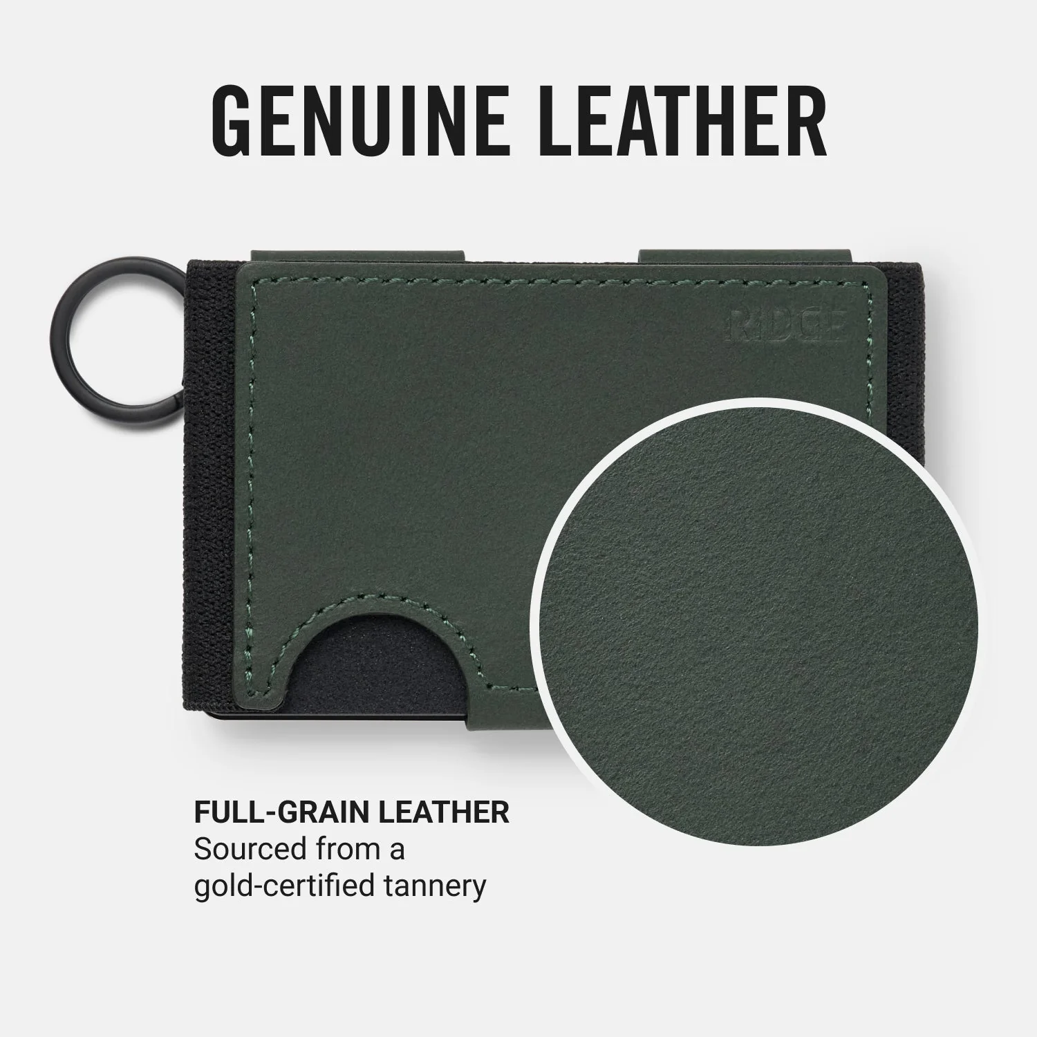 Ridge Keychain - Hunter Green Leather - Image 9
