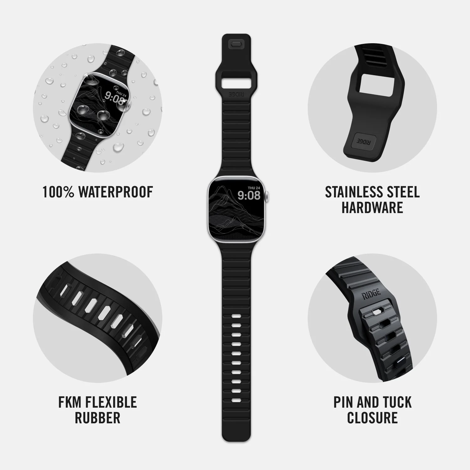Everyday Watch Straps - 41/42mm - Matte Black - Image 5