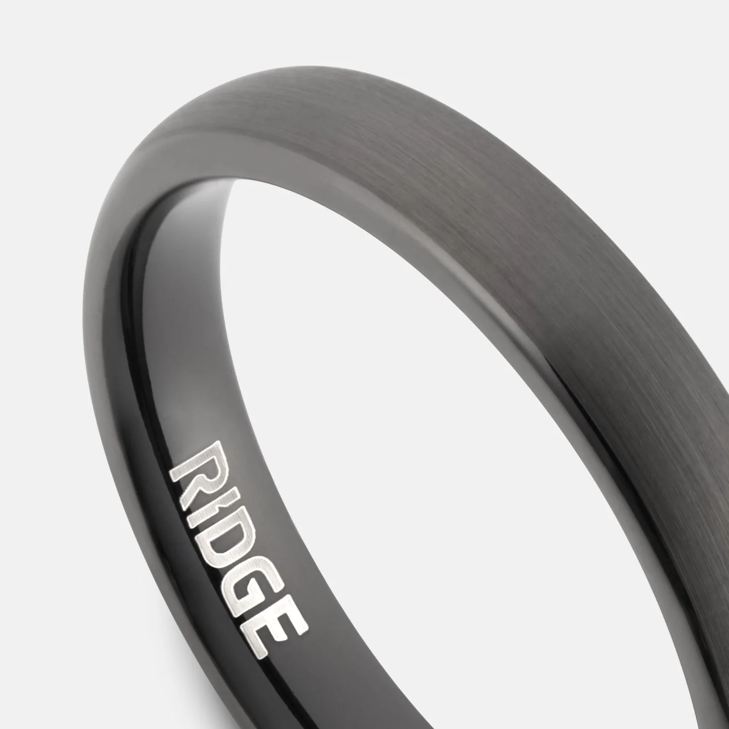 Ridge 4mm Rounded Ring Set - Gunmetal - Image 4