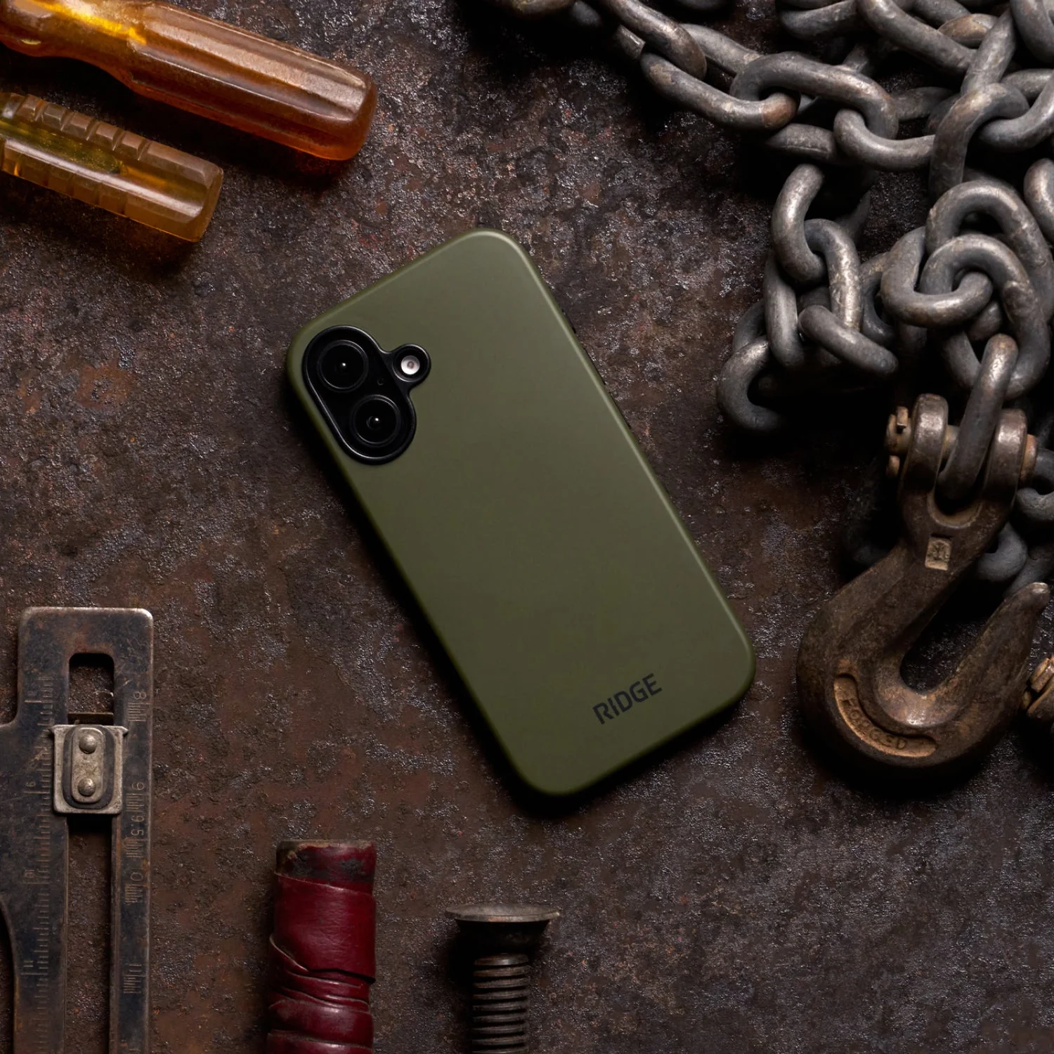 Ridge Phone Case - Matte Olive - iPhone 16 - Image 5
