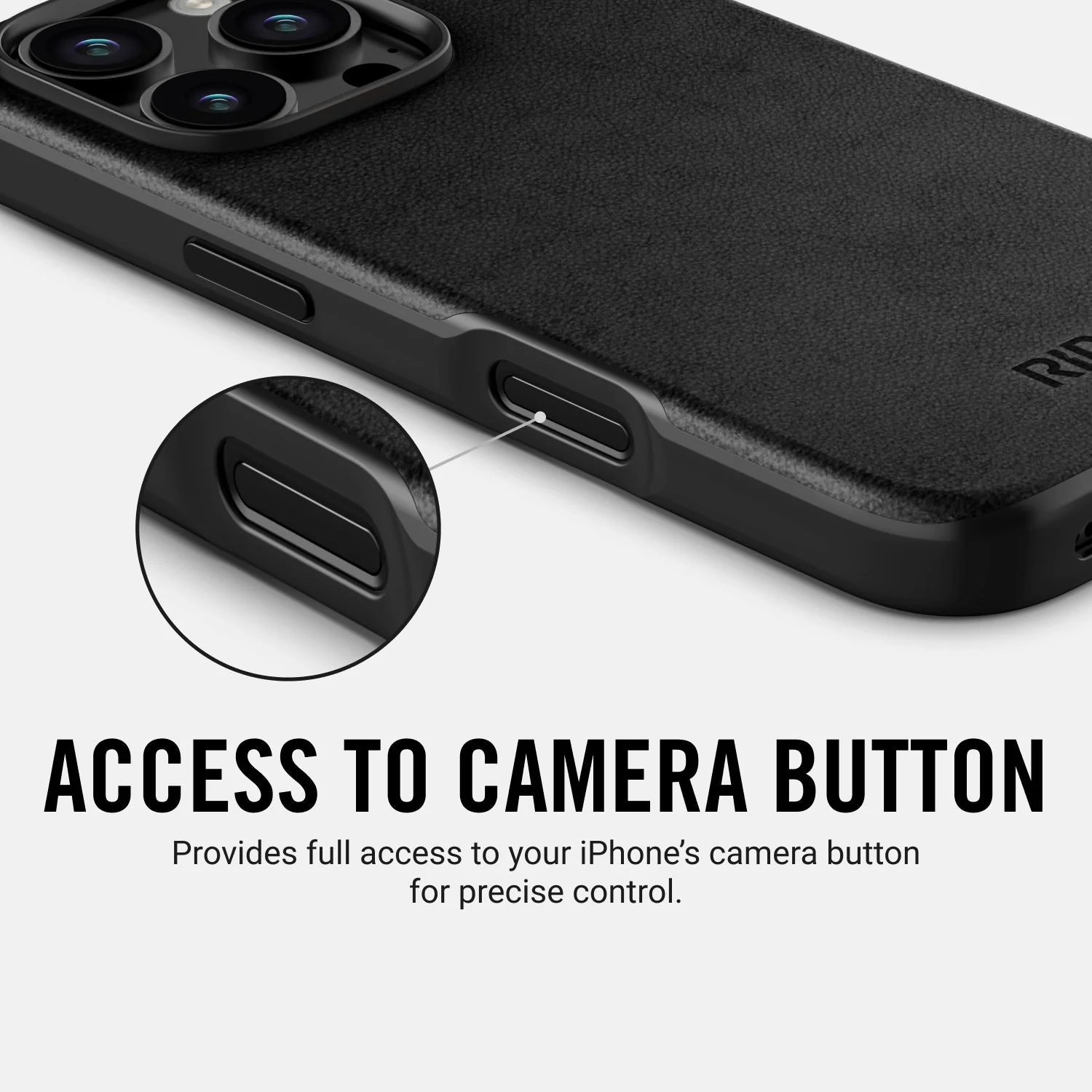 Ridge Phone Case - Midnight Black Leather - iPhone 16 Pro - Image 10