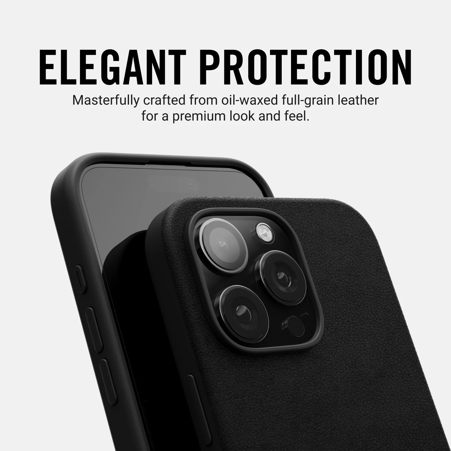 Ridge Phone Case - Midnight Black Leather - iPhone 16 Pro - Image 8