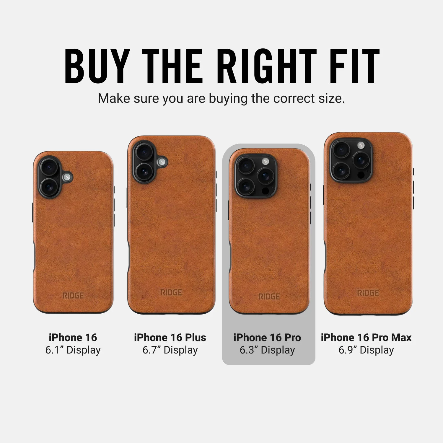 Ridge Phone Case - Tobacco Brown Leather - iPhone 16 Pro Max - Image 9