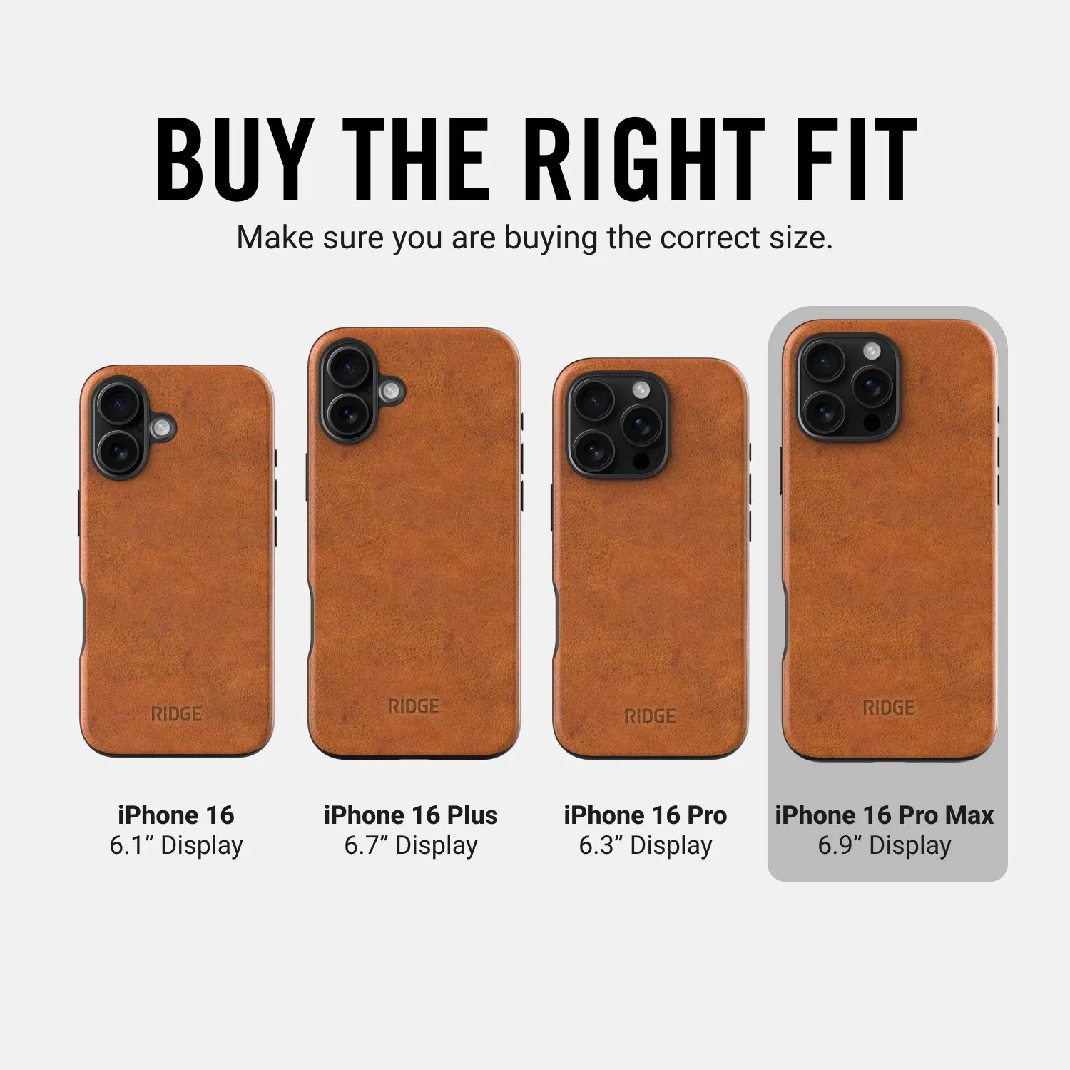 Ridge Phone Case - Tobacco Brown Leather - iPhone 16 Pro - Image 9