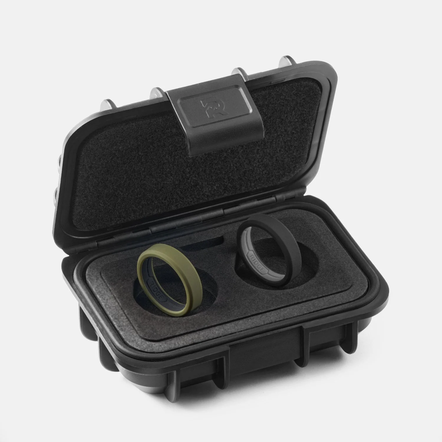 Ridge 6mm Silicone Ring Set - Matte Olive - Image 2