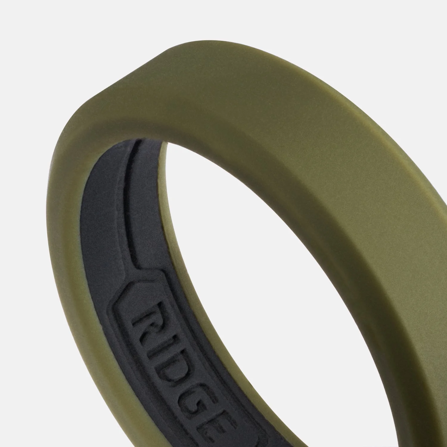 Ridge 6mm Silicone Ring Set - Matte Olive - Image 4