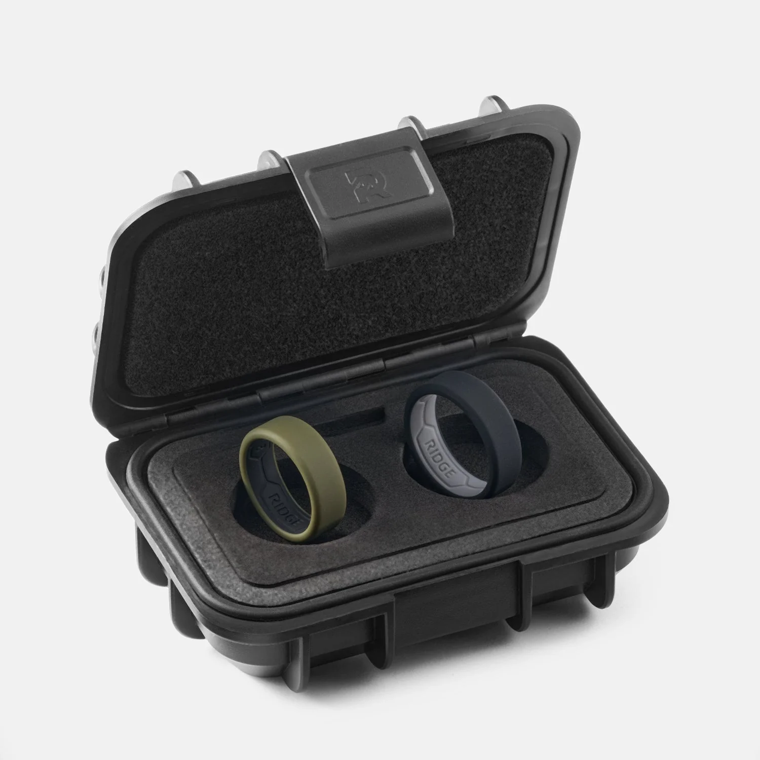Ridge 8mm Silicone Ring Set - Matte Olive - Image 2