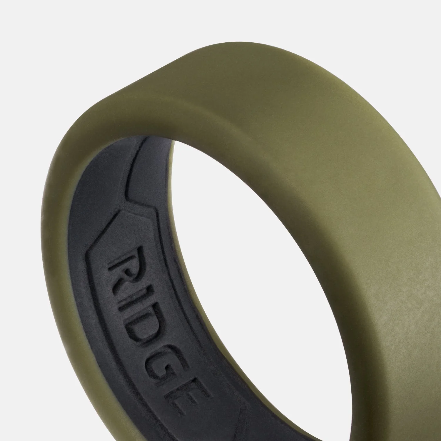 Ridge 8mm Silicone Ring Set - Matte Olive - Image 4