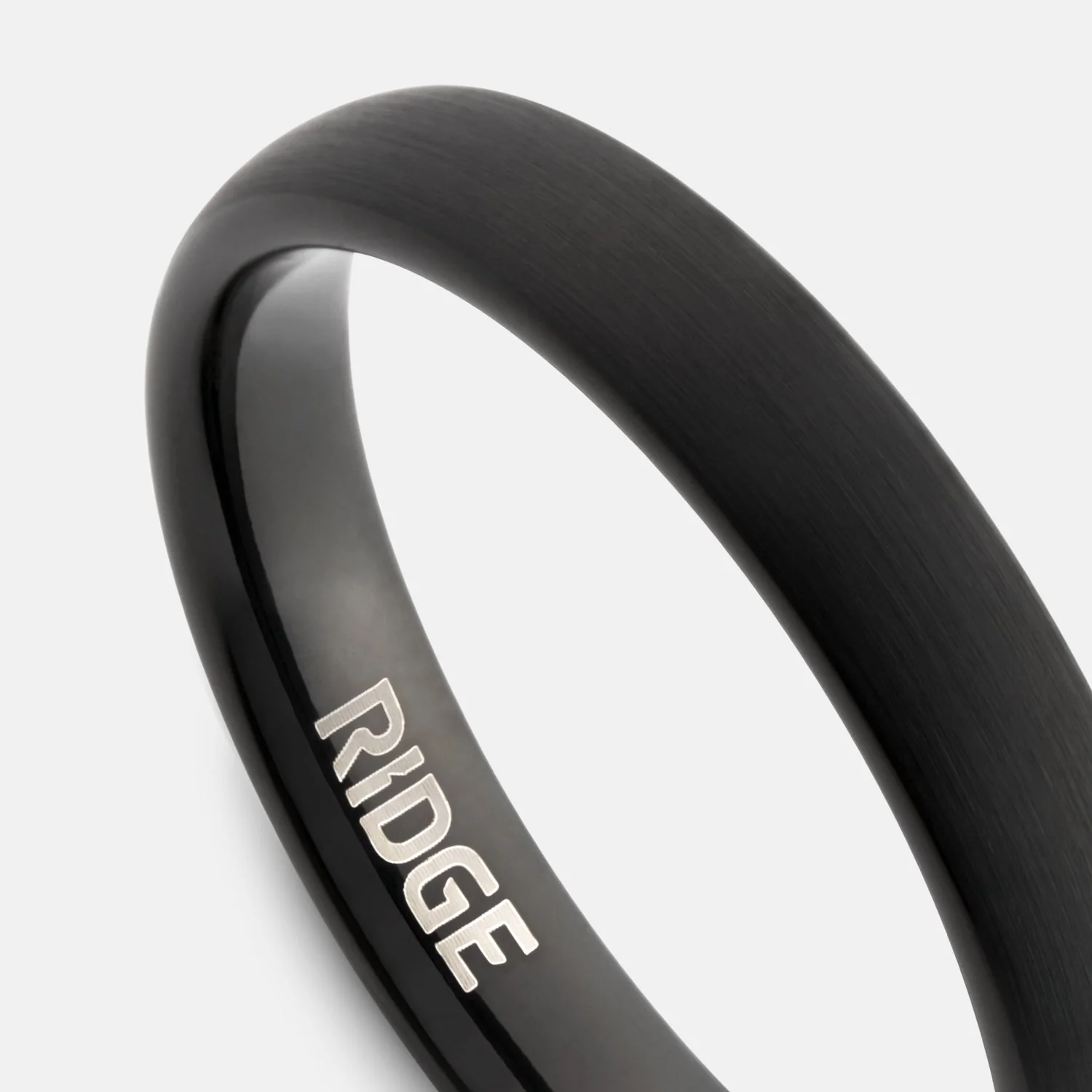 Ridge 4mm Rounded Ring Set - Royal Black - Image 5
