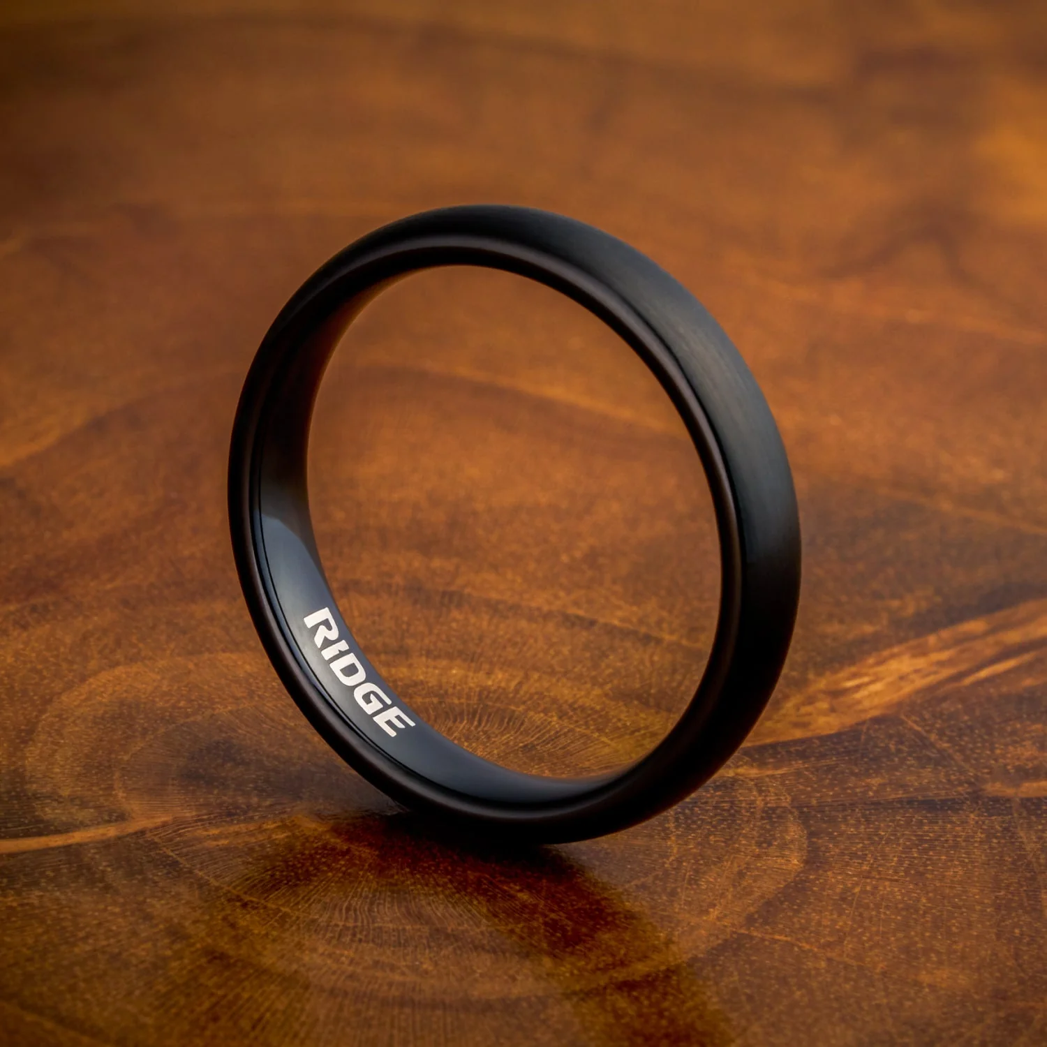 Ridge 4mm Rounded Ring Set - Royal Black - Image 6