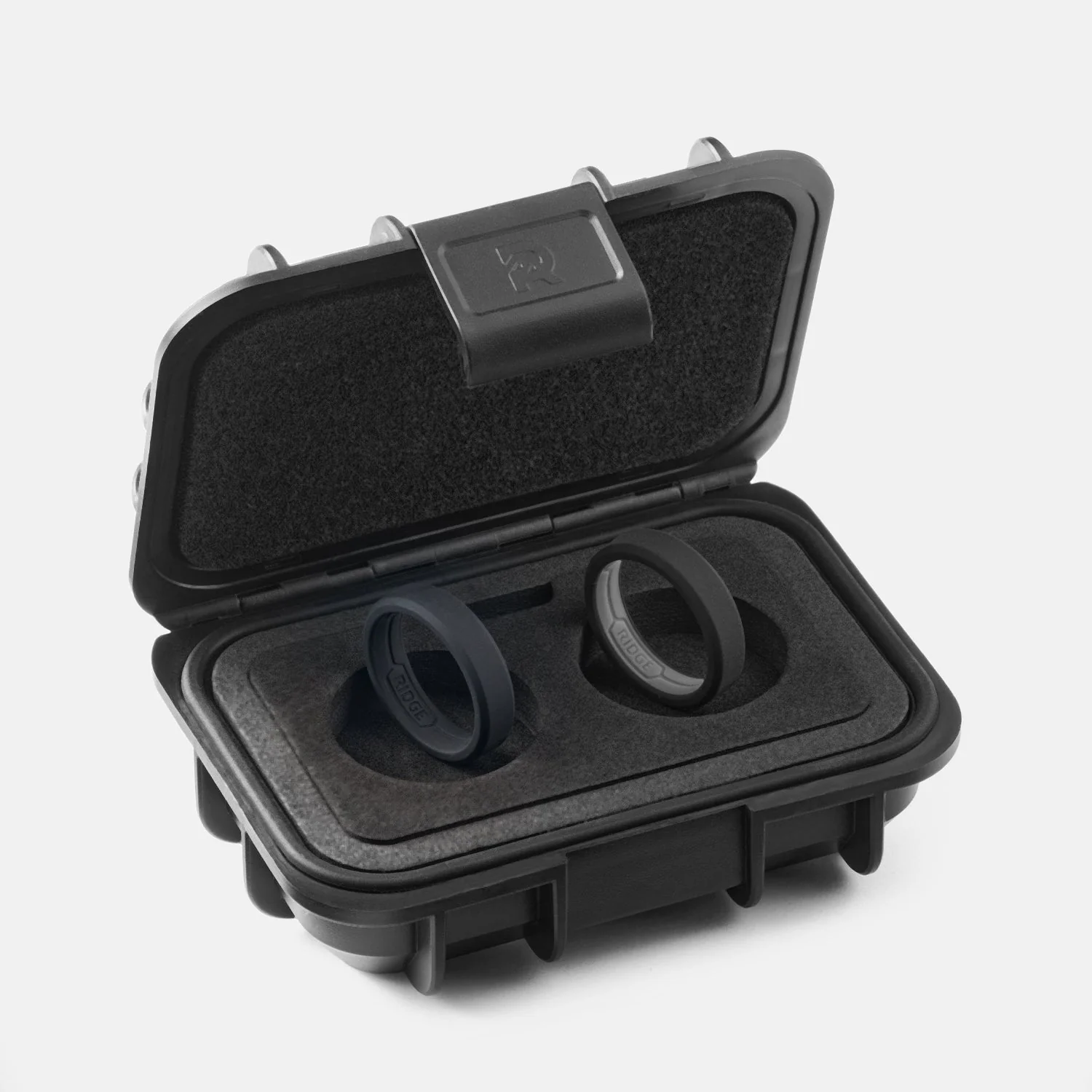 Ridge 6mm Silicone Ring Set - Royal Black - Image 2