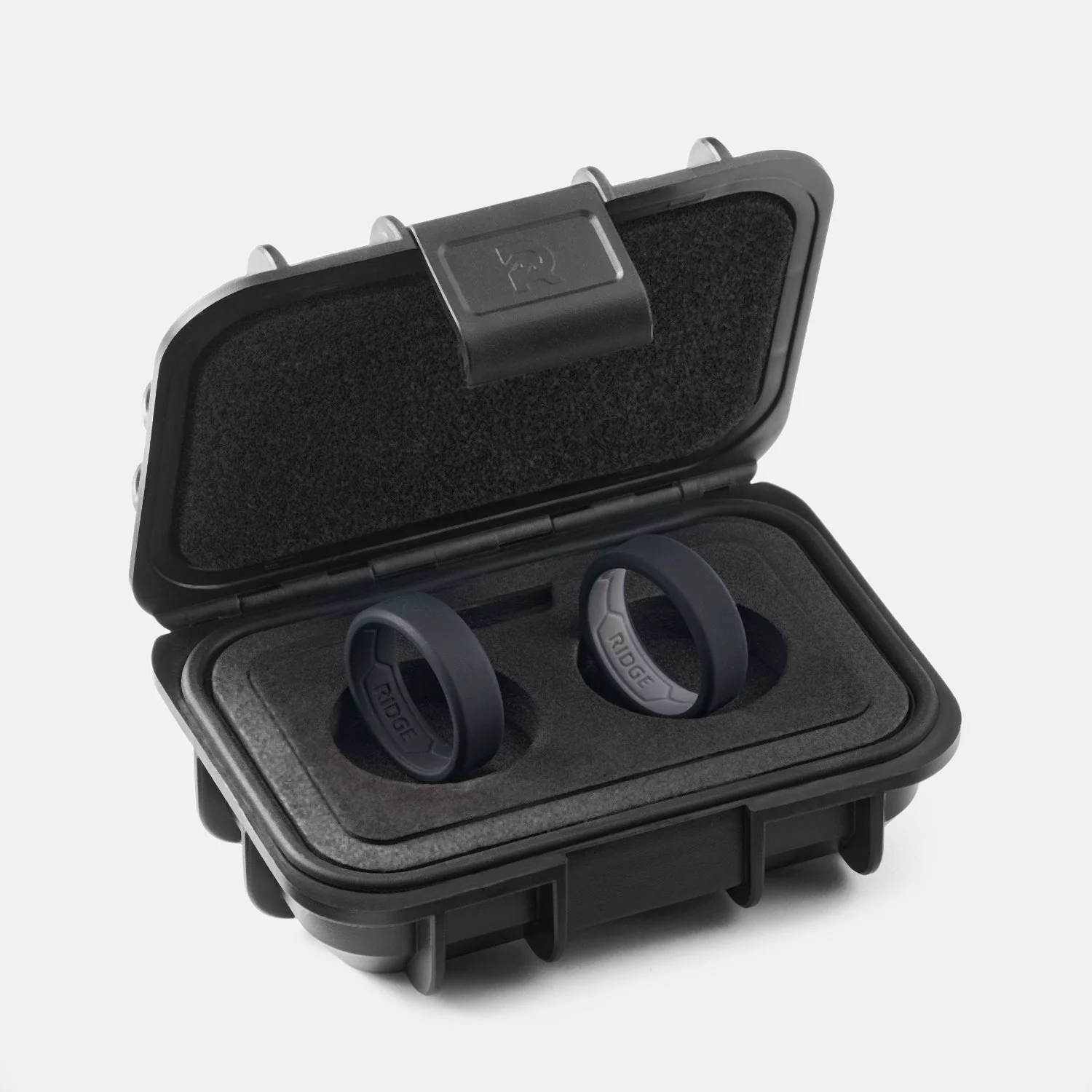 Ridge 8mm Silicone Ring Set - Royal Black - Image 2