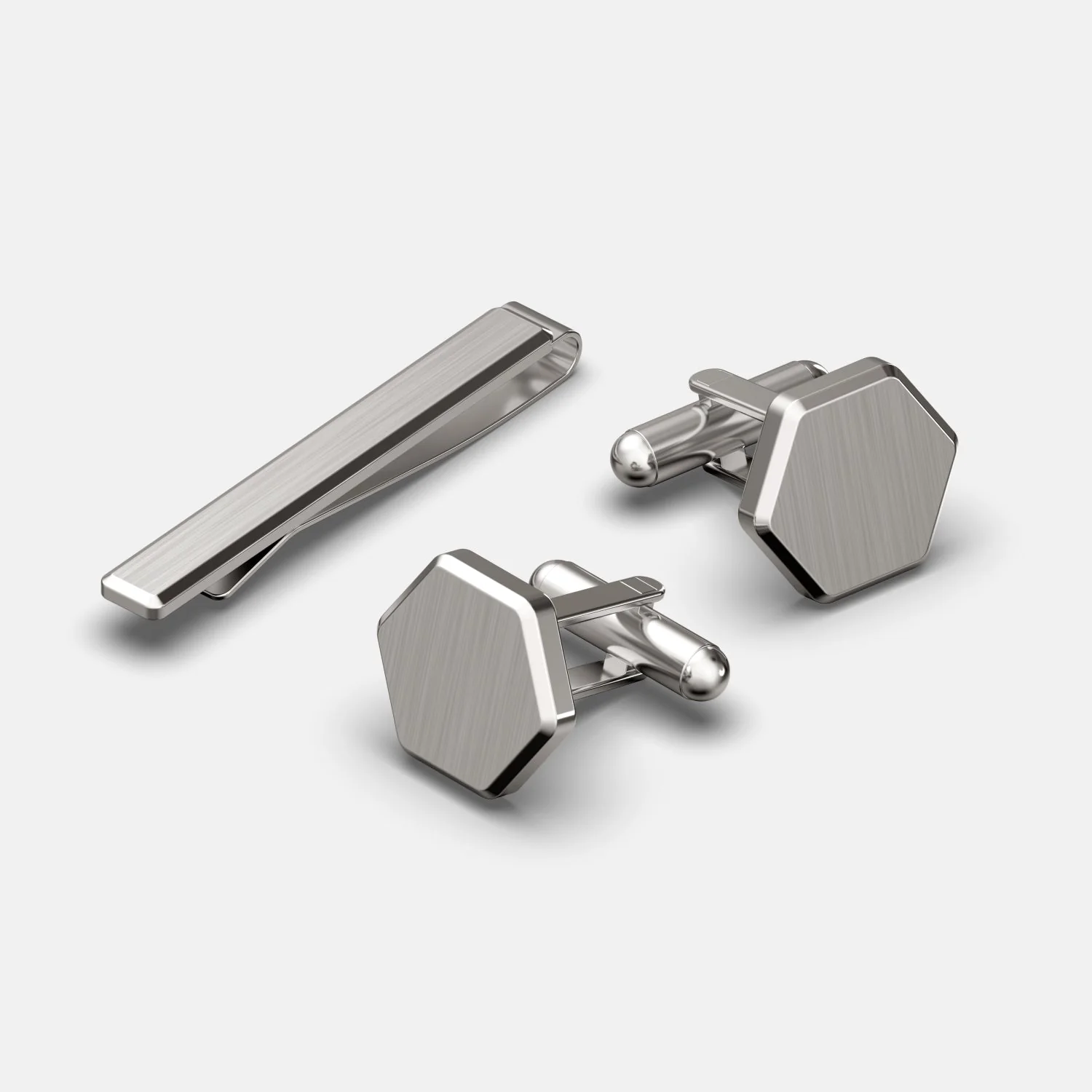 Tie Bar & Cufflinks Kit - Platinum - Image 2